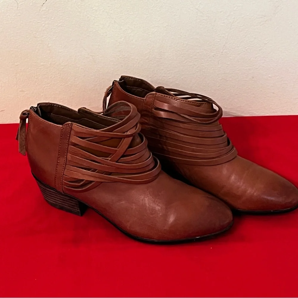 Clarks Spye Celeste Casual Brown Leather Zip Western Ankle Boots